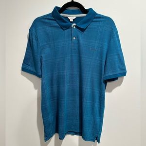 Blue Plaid Calvin Klein Polo Shirt (medium) (great condition)